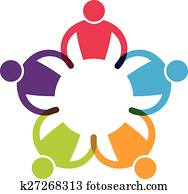 teamwok, 5, manos de valor en cartera, juntos