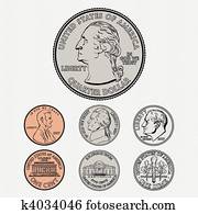 Vector Coins with Background