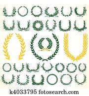 Vector Laural and Victory Wreaths Vector Laural and Victory Wreaths