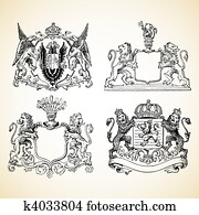 Vector Medieval Animal Crests Vector Medieval Animal Crests