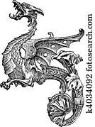 Vector Ornate Dragon Vector Ornate Dragon