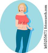 a, frau, shows, dass, sie, verloren, weight.