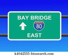 Bay Bridge Interstate 80 sign Bay Bridge Interstate 80 sign