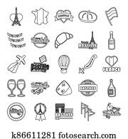 bundle of bastille day icons bundle of bastille day icons