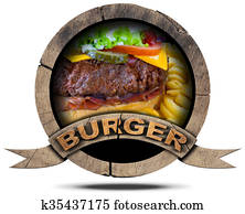 Burger- Wooden Symbol Burger- Wooden Symbol