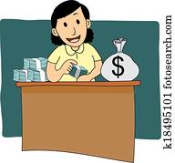 Businesswoman counting money