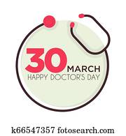 Doctors day holiday isolated icon stethoscope medical tool Doctors day holiday isolated icon stethoscope medical tool