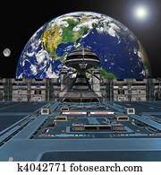 Futuristic space station