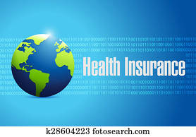 gezondheid verzekering, globe, meldingsbord, concept