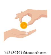 Giving Money Vector Illustration