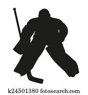 Hockey goalie. Vector silhouette Hockey goalie. Vector silhouette