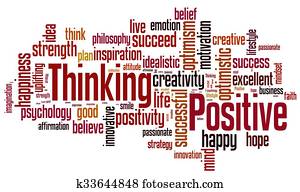 Positive thinking word cloud Clip Art | k33644911 | Fotosearch