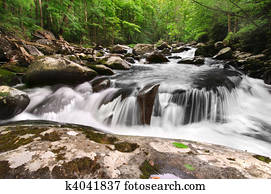 rauchig, berg, wasserfall rauchig, berg, wasserfall