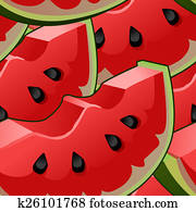 seamless, רקע, עם, אבטיח, slices.