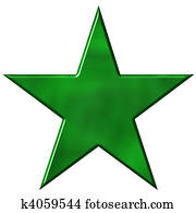 3D Green Star