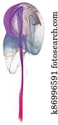 3D illustration looks like jellyfish on white background. 3D illustration looks like jellyfish on white background.