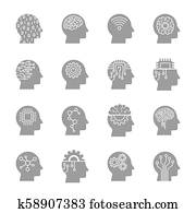 AI Artificial Intelligence icon set AI Artificial Intelligence icon set