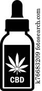 cbd, שמן, וקטור, איקון