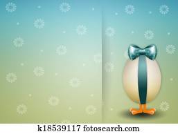 Chick in egg for Happy Easter