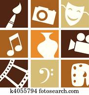 Creative arts icons Creative arts icons