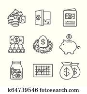 pensionierung, konto, und, spareinlagen, symbol, satz, w, gegenseitig, fund,, roth, ira,, usw pensionierung, konto, und, spareinlagen, symbol, satz, w, gegenseitig, fund,, roth, ira,, usw
