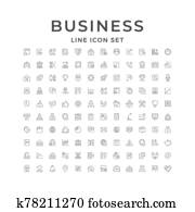Set line icons of business Set line icons of business