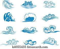 Set of wave symbols Set of wave symbols