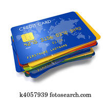 stack of multi colored credit cards