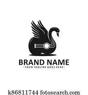 לוגו, דפוסית, ברבור שחור, גיטרה