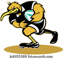 קיווי, שחקן של ראגבי, לרוץ, עם, כדור, הפרד, בלבן