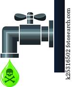 ２ ハンドル クロム 蛇口 たたきつける水 クリップアート K3659 Fotosearch