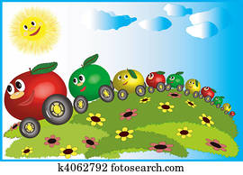 Apples-cares ,ecology transport. Apples-cares ,ecology transport.