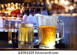 Beer served at a bar
