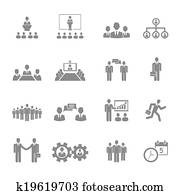 Business people meetings and conferences icons Business people meetings and conferences icons