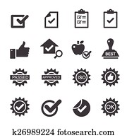 controle qualidade, ícones