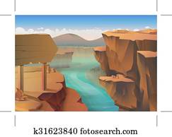 desfiladeiro, natureza, fundo