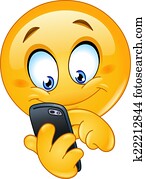 Emoticon with smart phone Emoticon with smart phone