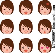 Facial expression of the woman 