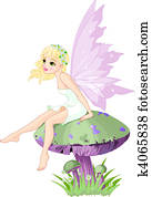 Fairy on the Mushroom Fairy on the Mushroom