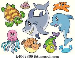 Happy sea animals collection Happy sea animals collection