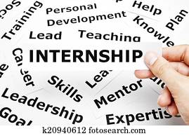 Internship Paper Words Concept