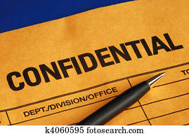 Pen on the confidential envelope Pen on the confidential envelope