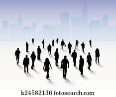 People silhouettes outdoors