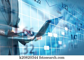 Stock exchange chart. Stock exchange chart.