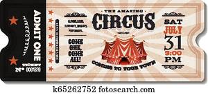 Vintage Circus Ticket Vintage Circus Ticket