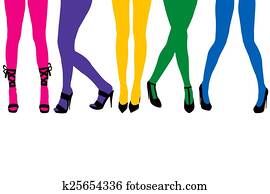 Women sexy legs with colored stocking Women sexy legs with colored stocking