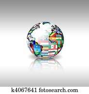 World flags sphere