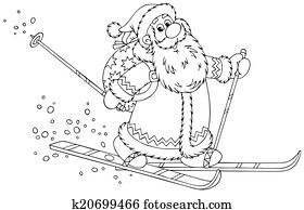 סנטה, לגלוש, עם, a, שחק, פטר