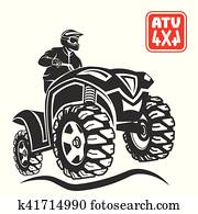 ATV All-terrain vehicle off-road design elements. ATV All-terrain vehicle off-road design elements.