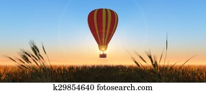 balloon, 와..., 일몰